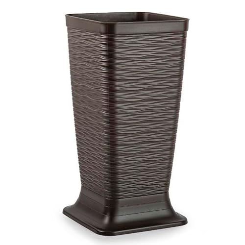 Acan Tradineur - Paragüero de plástico cuadrado, modelo Wind, diseño moderno, soporte para paraguas, decoración, fabricado en España (Wengué - 51,5 x 26 x 26 cm)