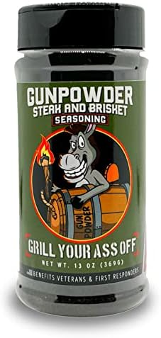 GYAO Gunpowder - BBQ Rub - Award Winning BBQ & Grill Seasoning for Beef, Steak, Burgers, Pork & Chicken - Dry Rub - No MSG or Gluten - 100% Veteran Owned - USA Made - 15oz