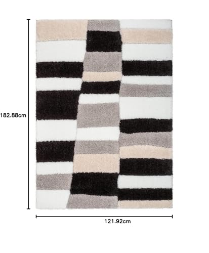 Image of Modern Quality Carpet /Trending Design Hand Woven Fluffy Rug /Mats for Bedroom /Dinning Hall /Living Room 2-inch Thick [Size 4x6 feet]