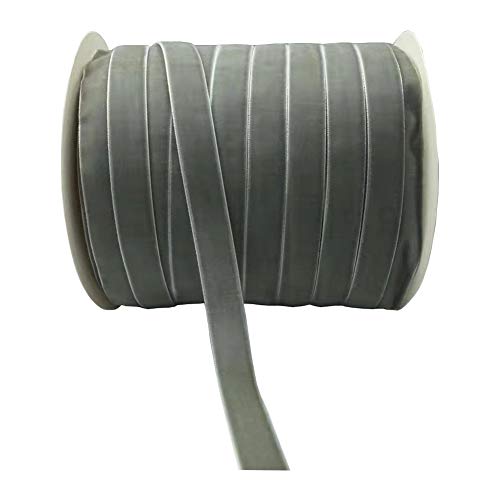 Image of 10 Yards Velvet Ribbon Spool (Gray, 5 /8 inch)