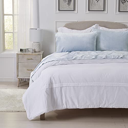 Ultra Soft Micro Fleece Sheets Set With Extra Deep Pockets | Extra Soft Velvet Fleece Sheet Set | Super Plush Polar Fleece | Velvet Plush Cozy Warmth | Tribeca Collection (Queen, Glacier Blue) #TOP3