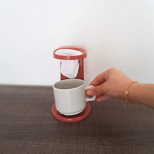Passador de Café Individual Mini Coador de Café de Pano 17 cm My Coffee Terracota