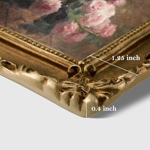 Image of eletecpro 4x6 Vintage Picture Frame with Real Glass Cover, Ornate Antique Photo Frame, Display 4x6 Picture for Tabletop or Wall Hanging Horizontal & Vertical, Gold Home Decor for Gallery Art