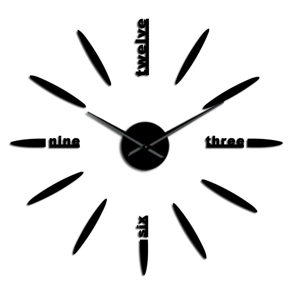 Kit d’horloge acrylique moderne argenté effet miroir pour une décoration luxueuse