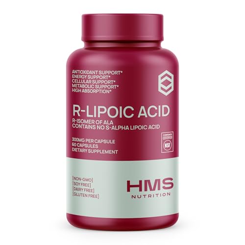Stabilized R-Lipoic Acid 300mg Per Serving, R Alpha Lipoic Acid ALA Supplement Antioxidant for Nerve, Energy & Metabolism Support, NSF Certified Supplements, Non-GMO & Vegan,60 Capsules,2 Month Supply