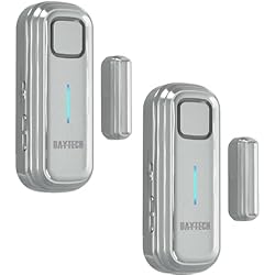 Daytech Refrigerator & Freezer Door Alarm - Adjustable 1-4 Minute Delay, 0-120dB Adjustable Siren, Door/Window Sensor for Home or Business (2 Pack, Grey)