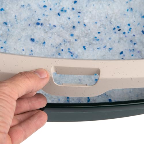 kooa - Schalentoilette für Katzen | aus 100% recyceltem Plastik | tiefer Einstieg | Löcher im Rand zum Streu-Abstreifen | Maße: 53 x 41 x 16 cm