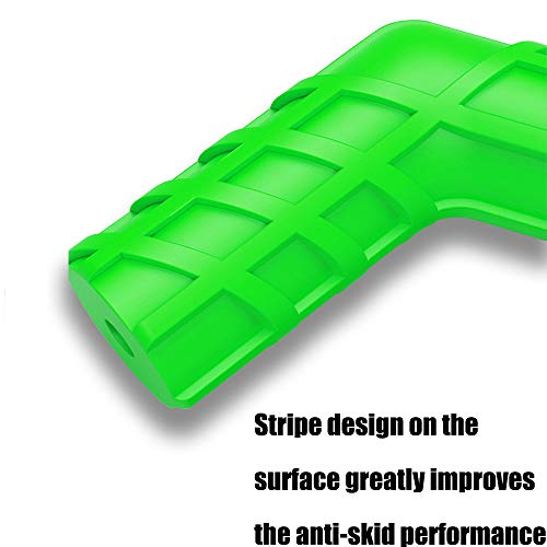 ROMASO Motorcycle Shift Lever Cover,Shift Cover,Flexible Rubber,Anti-Slip Stripes Design,Universal Green(Pack of 2) - Thumbnail 3