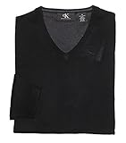 Calvin Klein Men's V-Neck Merino Wool Sweater (Medium, Black)
