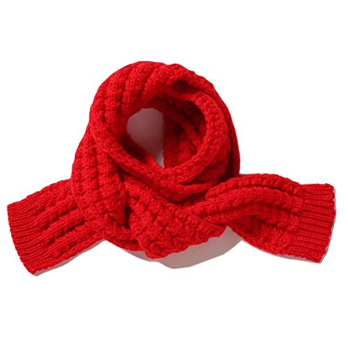 Kids Knitted Scarf Winter Fashion Solid Color Toddler Baby Warm Scarves Wrap Neck Warmer For Girls Boys Red #TOP5