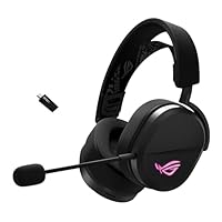 ASUS ROG Pelta Wireless Gaming Headset with Detachable Mic – Tri-Mode (BT, 2.4GHz, USB-C) 50mm Titanium-Plated Drivers, 70Hr Battery, Ergonomic, Lightweight, for PC, PS5, PS4, Switch, Mobile - Black