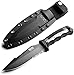 SOG Seal Strike Fixed Blade Knife with Sheath- Tactical and Hunting Knife w/ 4.9 Inch Partially Serrated Bowie Knife Blade and Line Cutter (SS1001-CP)
