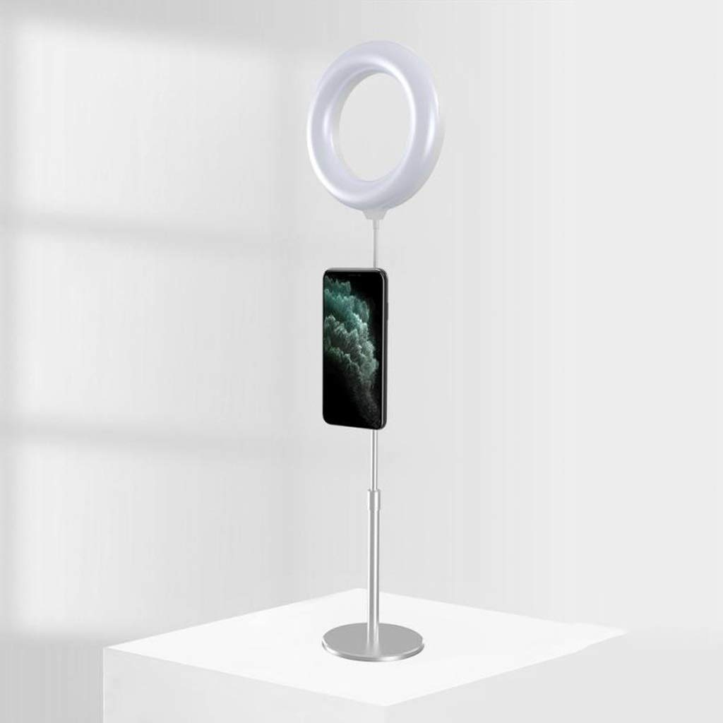 Desktop Live Phone Holder Alloy Magnetic Cellphone Stand Holder with Fill Light for Live Video(D)