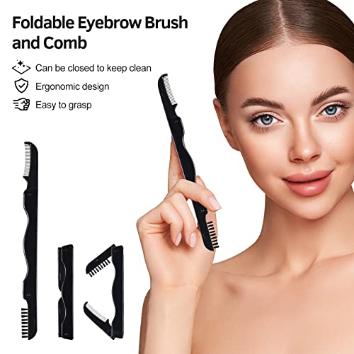 Eyelash Curlers Kit for Women w Lash Curler, Eyelash Comb Seperator, 3 in1 Mascara Brushes, Eyelash Extension Tweezers, Foldable Eyebrow Brush and Comb, 10 Silicone Refills Pads for Natural Eyelashes - Thumbnail 7