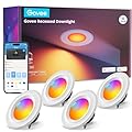 Govee Smart Retrofit Recessed Lighting 6 Inch, Wi-Fi Bluetooth Direct Connect RGBWW Retrofit Can Lights, 65 Scene Modes, Works with Alexa & Google Assistant, 1000 Lumens, 4 Pack