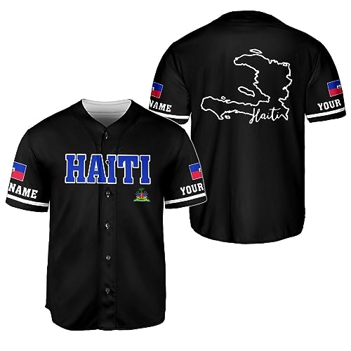 Personalized Haitian Flag Baseball Jersey Shirt, Haitian Flag Clothing, Haiti Shirt for Men Women, Haitian Jersey miniatura 1