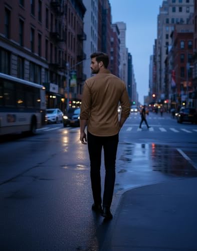 Image of Glowic Men's Plain Casual Shirt | Cotton Soft & Breathable Fabric | Full Sleeve Comfort Fit Stylish Solid Shirts for Office