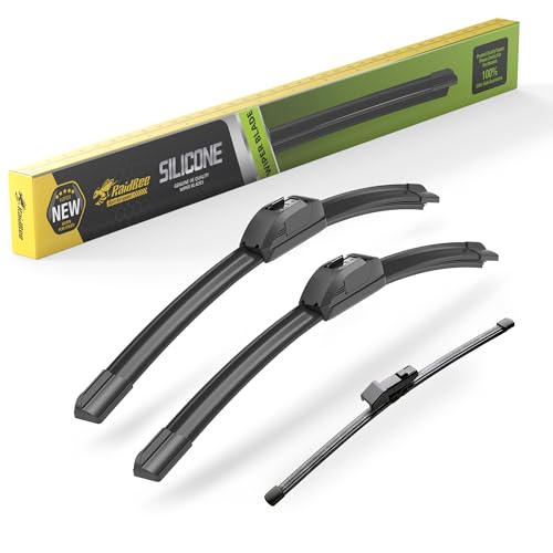 Image of Raidbee Silicone Windshield Wiper blades 3 pack Replacement for FORD Expedition 2025 2024 2023 2022 2021 2020 2019 2018 All-Season Silicone Windshield Wipers 22 inch 22 inch 11 inch