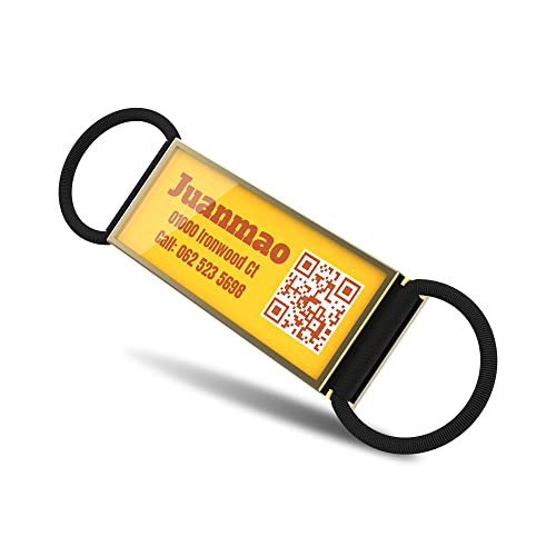 KEKID QR Code Slide On Dog Tag, Personalized Dog ID Tags, Custom Dog Name Tags, Silent Noiseless Dog Tag - Free Online & Scan QR Receive Instant Location Alert Email