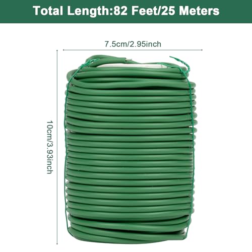 Gartendraht,weiche Pflanzendrehbinder-Drähte,Grün Pflanzendraht Weich Gartendraht Dicke Bindedraht Gummiert für die Gartenarbeit Kletterpflanzen, Weinreben, Sträucher und Blumen(Grün,3.5mm*25m)