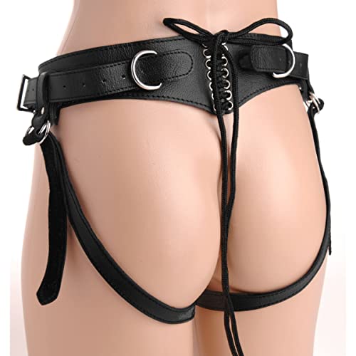 Strict Leather Corset-Back Strap-On Dildo Harness #TOP1