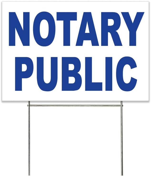 4 Less Co 18x12 Inch NOTARY PUBLIC Yard Sign with Stake