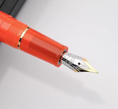 Miniatura 2 de JINHAO 82 - Pluma estilográfica con clip dorado (punta F 0.020 in, naranja transparente)