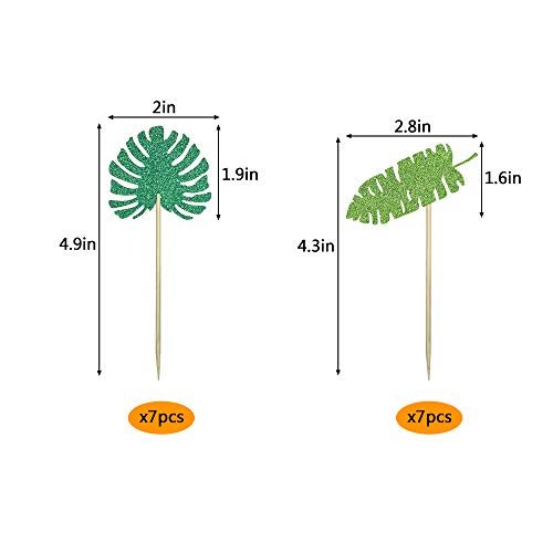 35 Pcs Summer Cupcake Toppers Palm Leaves Pineapple Flamingo Hawaiian Flower Picks For Baby Shower Birthday Tropical Luau Summer Party Decorations #TOP1