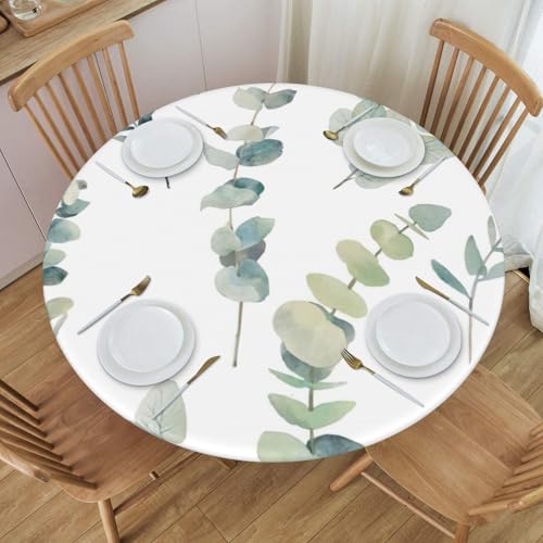 Nappe ronde eucalyptus lavable pour protéger la table des taches - 4
