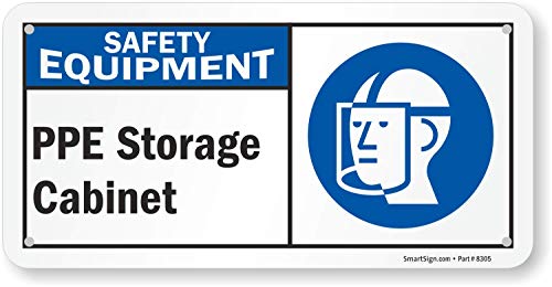 SmartSign "Safety Equipment - PPE Storage Cabinet" Sign | 5" x 10" Plastic
