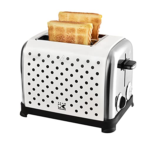 Kalorik TKG TO 1045 WBD N 2-Scheiben-Toaster, Retro-Design, Separater Brötchenaufsatz, Integrierte Krümelschublade, 950… – Bild 3
