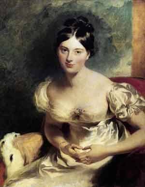 Peinture à l'huile Lawrence pour décoration salon chic, portrait Comtesse de Blessington 36x48