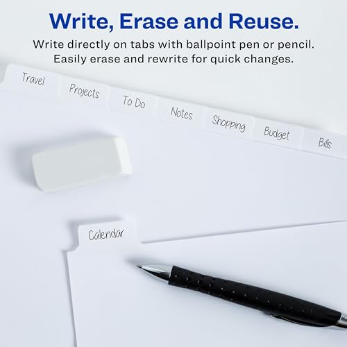 Avery Big Tab Write and Erase Dividers, 8 Tabs/1 Set, Durable Reinforced Holes, (23181) image 4