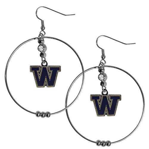 NCAA Siskiyou Sports Womens Washington Huskies 2 Inch Hoop Earrings One Size Team Color