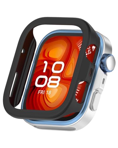 For HUAWEI Watch Fit 4 Pro �p �P�[�X �J�o�[ �\�t�g PC�� �v���e�N�^�[�J�o�[ YAJOJO ���� �Ռ��z�� �S�ʕی� �����ȒP ���ϋv �����ȒP �t�C�����Ȃ��y�u���b�N�z