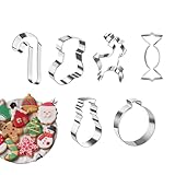 Weihnachtliche Keksformen - 6 Stück Edelstahl Winter Backformen Urlaub Muster Ausstechformen Saisonal Dessert Bastelset Kreatives Gebäck Fondant Käse Leckereien Herstellung Werkzeuge Familie Küche