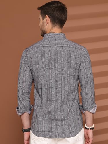 Image of Majestic Man Men's Comfort Slim Fit Pure Cotton Opaque Checked Casual Shirt
