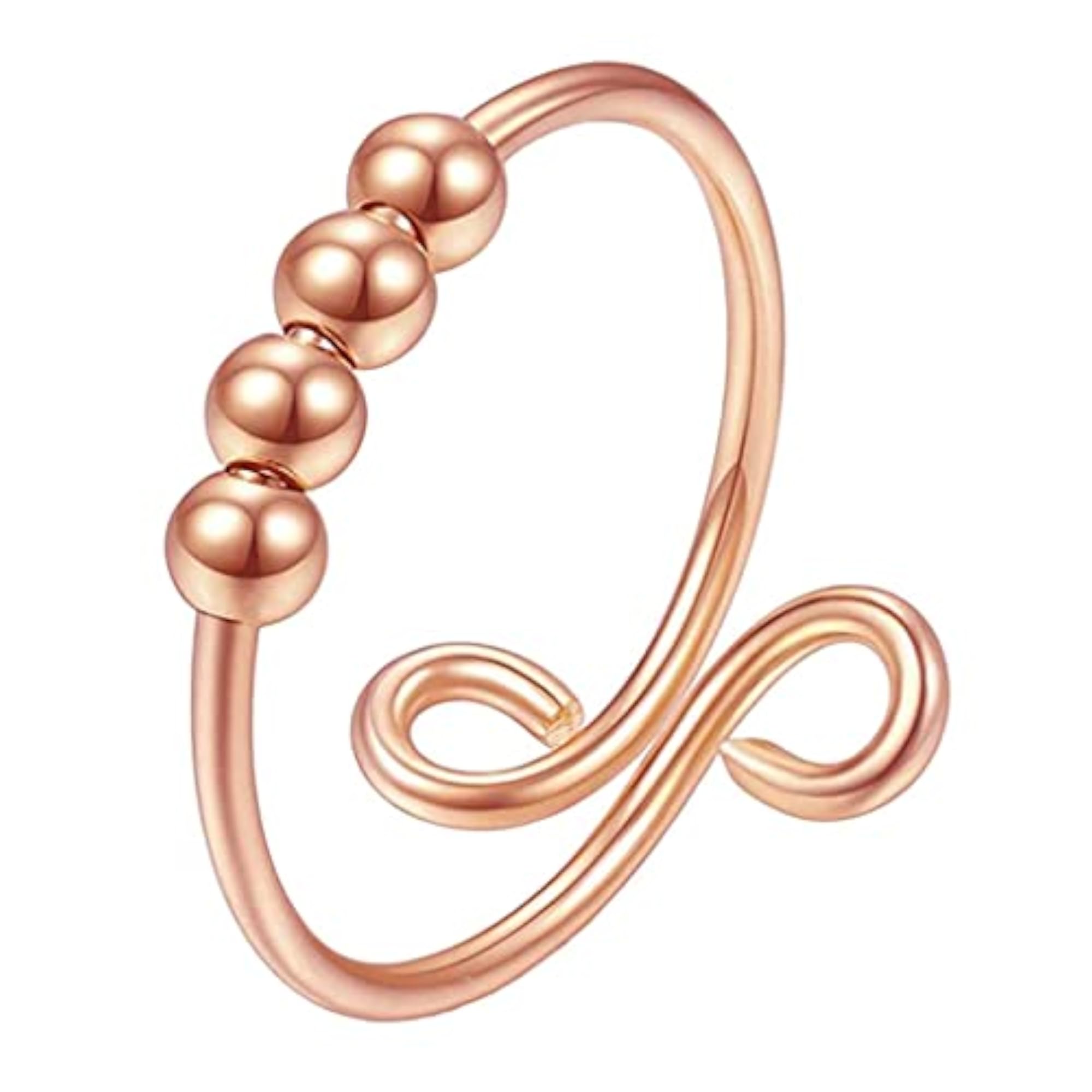 Rotatable Stress Relief Ring, Rose Gold