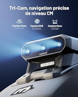 MAMMOTION YUKA Mini 2 500 Robot Tondeuse, jusqu'à 500m², Zéro Perte de Signal, sans RTK, AI Traitement d’Image à Trois Caméras Robot Tondeuse, Auto Cartographie Multi-Zones, DropMow