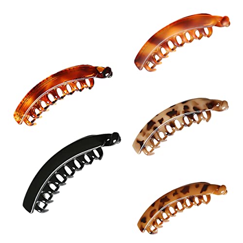Housoutil 5 Unidades Ganchos de banana grampos de cabelo da moda clincher penteia cabelo presilhas d