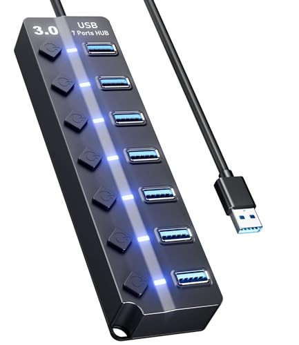 Image of zitronix PC Multiport Adapter with 7 USB Ports High Speed 3.0 USB Hub for Laptop