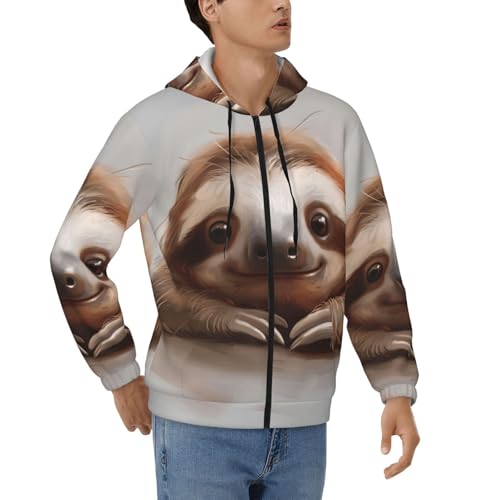 Sweat à capuche zippé homme veste sport en polyester doux grande taille