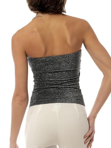 Image of MixMatchy Women's Stretchy Strapless Tube Top Y2K Bandeau Top
