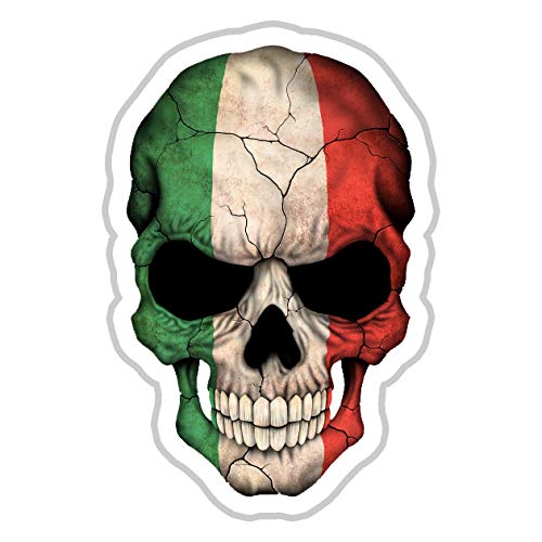 Italy Flag Skull Vinyl Decal Sticker Car Window Wall Multiple Sizes (16")