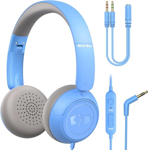 New Bee Auriculares Para Niños, Auriculares Infantiles Con Micrófono Auriculares Para Diadema Con Limitador De Volumen 85db 94db Para Niñas Y Niños Auriculares Con Cable Ajustable Y Plegable Azul New Bee Auriculares Para Niños, Auriculares Infantiles Con Micrófono Auriculares Para Diadema Con Limitador De Volumen 85db 94db Para Niñas Y Niños Auriculares Con Cable Ajustable Y Plegable Azul