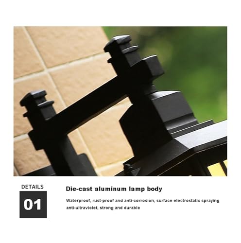 Lámpara de Pared Moderna e Impermeable - Luz Exterior Minimalista de Estilo Europeo para balcón, Patio y Pasillo. Diseño Sencillo. Ideal para pasillos Chinos y Jardines.