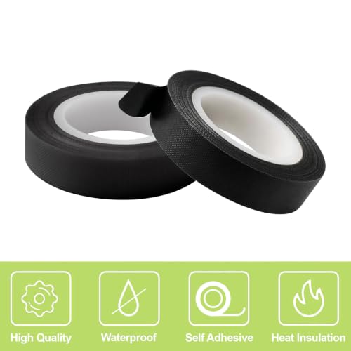 Image of Curtain Glide Tape, 2 Rolls Self-Adhesive Teflon Fabric Tape, Noise & Friction Reduction Slide Tapes for Curtain Ring, Wood Drawer (Black)