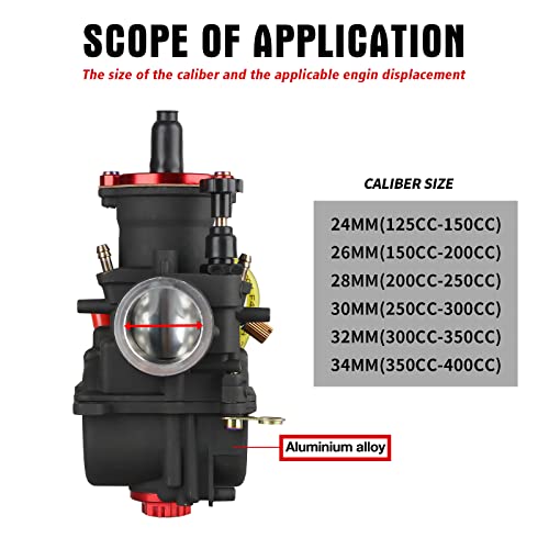 Image of NIBBI Carburetor PWK24 fit Motorcycle Engine with 24mm Carb Jets for DirtBike MiniBike Pit Bike GY6 ATV