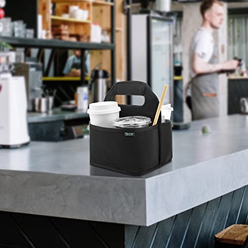 Beautyflier Reusable Insulated Coffee Cup Carrier, Portable Drink Holder With Handle Organizer Tote Bag For Hot & Cold Drinks #TOP4