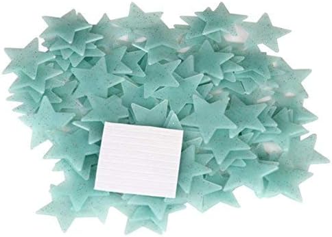 Stickonn Sparkle Fluorescent Glow In The Dark Star Plastic Wall Sticker (Green, 30 Stars And 1 Moon, Size: 3.8x3.8 cm)